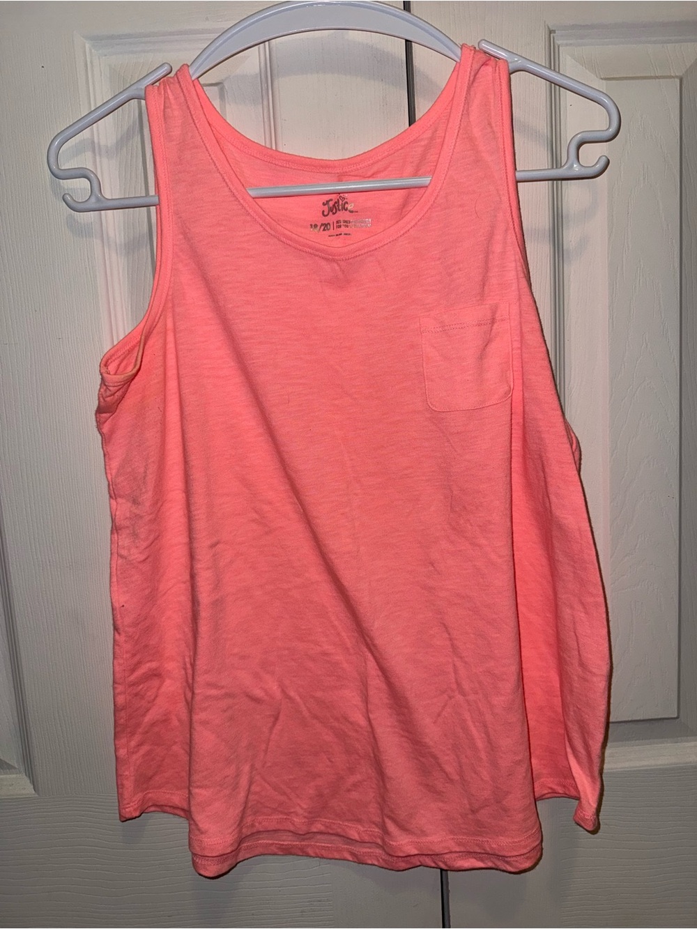 Soft Coral Tank Top with Pocket